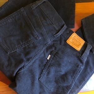 Levi’s Navy Blue Corduroy Straight Wedgie Jeans!